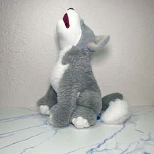 Salesforce Blaze the Wolf Howling Cub Stuffed Animal Plushie Gray & White